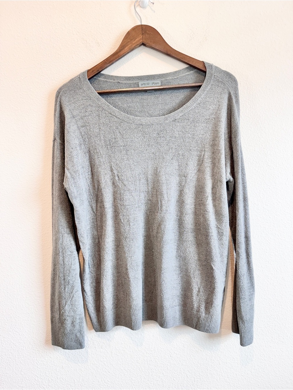 Barefoot Dreams Cozy Chic Luxe Soft Knit Sweater Lounge Minimalist Gray L F92 - Picture 2 of 9